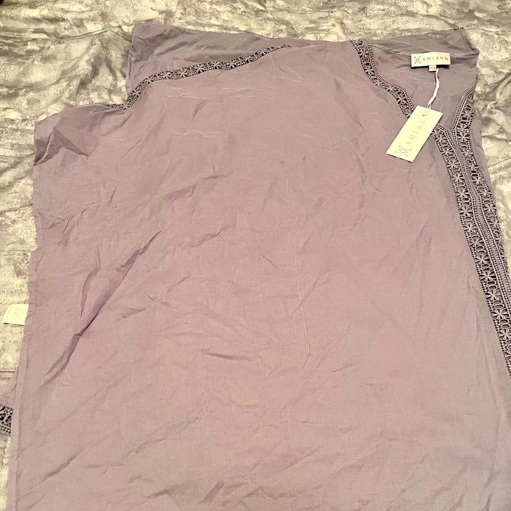 New with tags - Small, oversized, purple beach cover up tunic with lace design